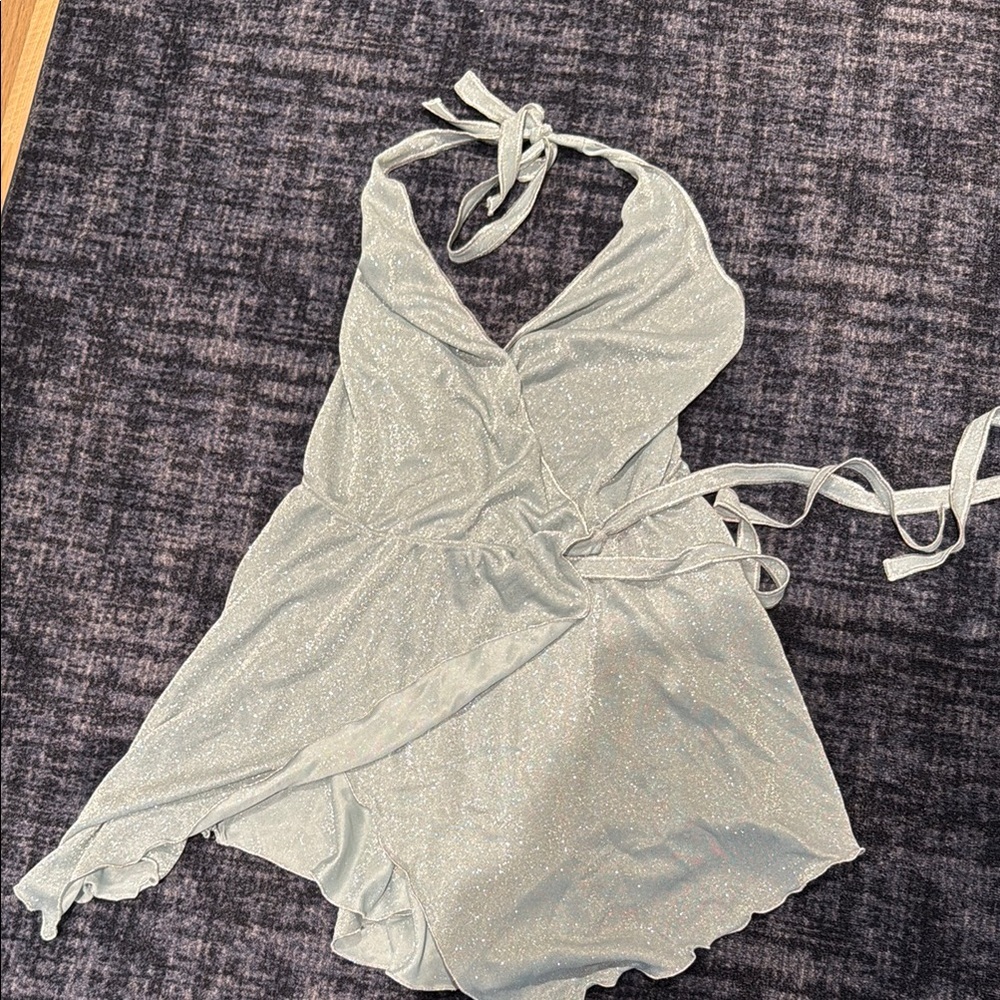 Silver Halter Chemise with Flowing Silhouette